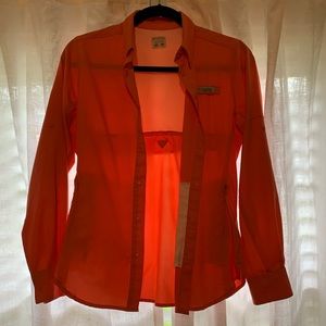 Salmon Columbia fishing shirt